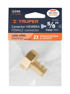 CF-5-8BE1.jpg 12288 - Conector 5/8' hembra de latón sólido para manguera, Truper