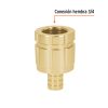 101164 - Conector 5/8' hembra robusto de aluminio, Truper