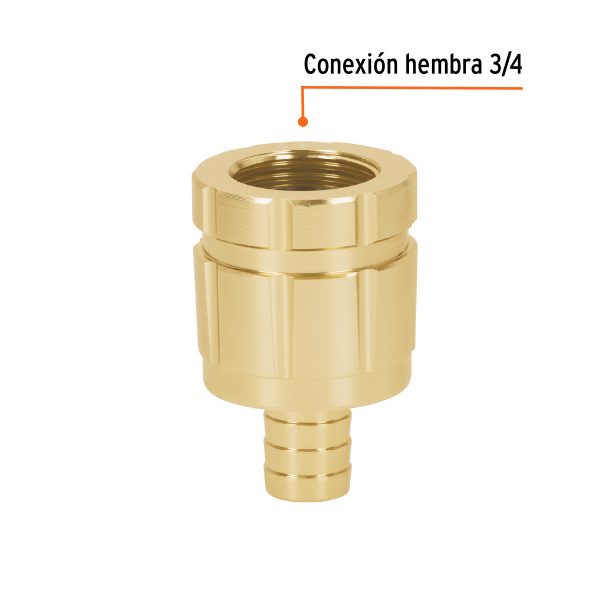 101164 - Conector 5/8' hembra robusto de aluminio, Truper