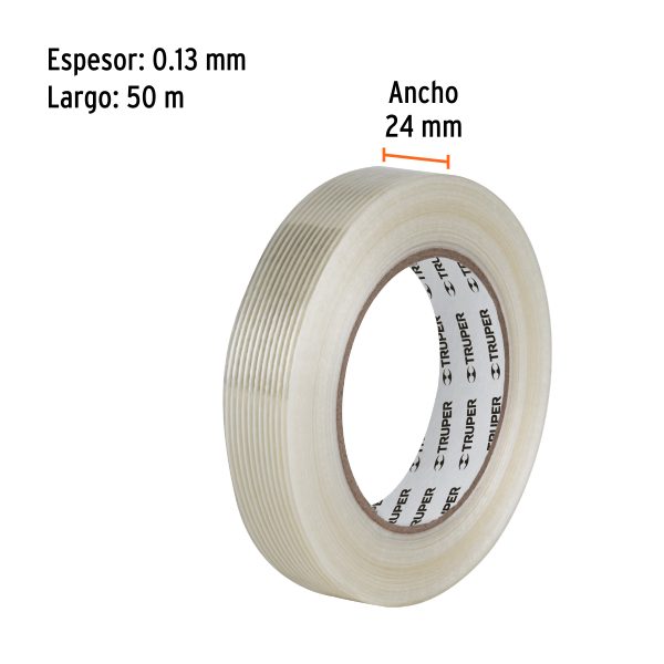 103029 - Cinta flejadora con filamentos 24mm x 50 m, transparente