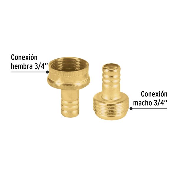 26032 - Juego conectores 1/2' macho/hembra de latón laminado, Pretul