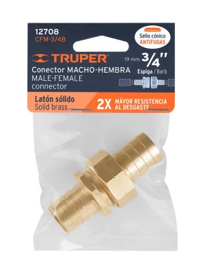 CFM-3-4BE1.jpg 12708 - Conectores 3/4' macho y hembra de latón sólido para manguera