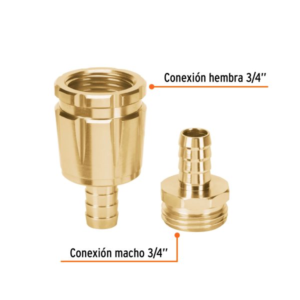101169 - Juego de conectores 3/4' macho/hembra robustos de aluminio