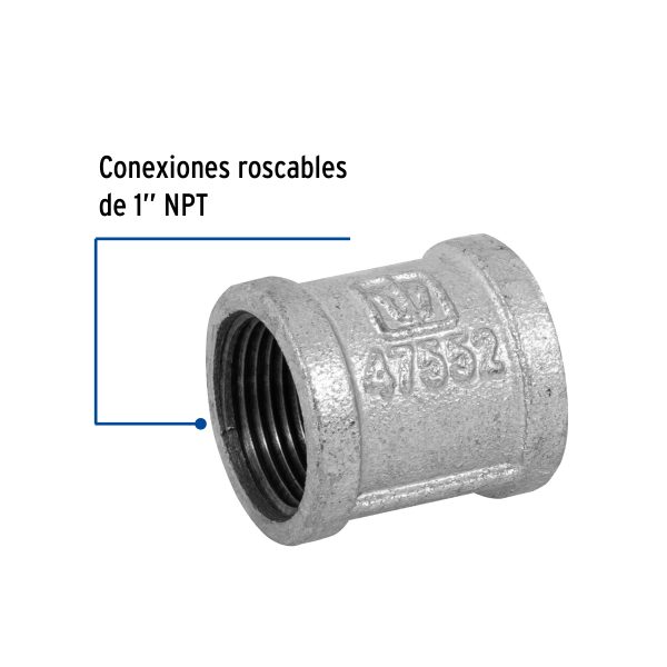 47552 - Cople reforzado de acero galvanizado de 1', Foset