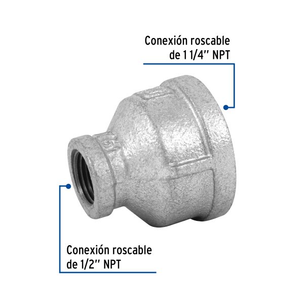 48761 - Reducción campana acero galvanizado 1-1/4' x 1/2', Foset