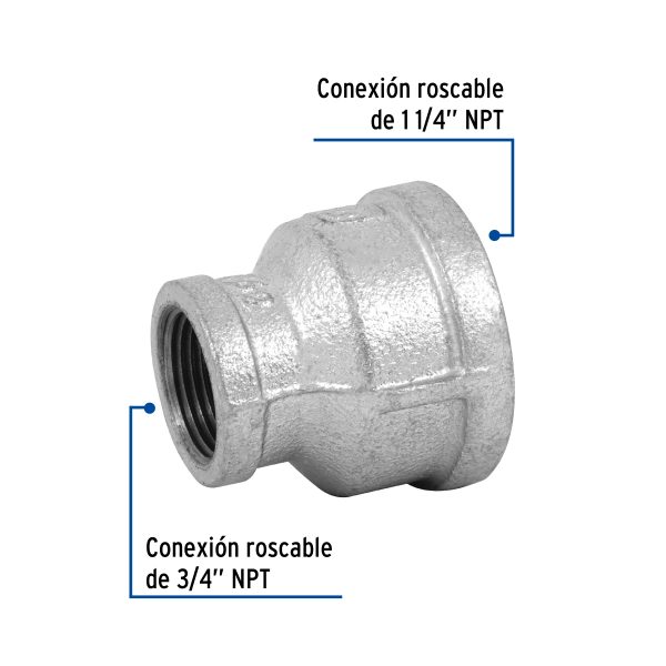 48762 - Reducción campana acero galvanizado 1-1/4' x 3/4', Foset