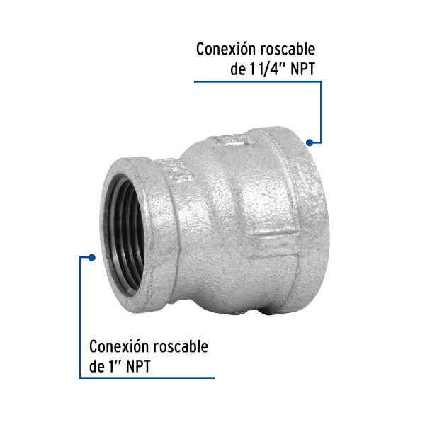 48763 - Reducción campana acero galvanizado 1-1/4' x 1', Foset