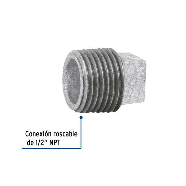 47494 - Tapón macho 1/2' de acero galvanizado, Foset