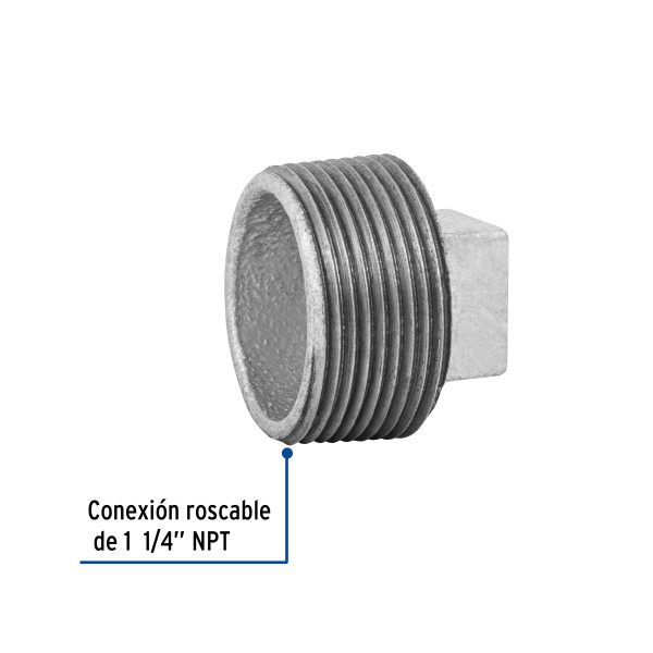 48783 - Tapón macho 1-1/4' de acero galvanizado, Foset