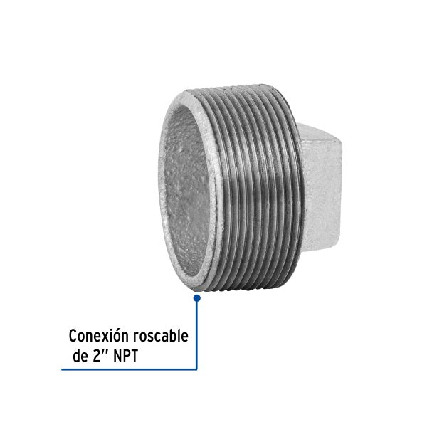 48785 - Tapón macho 2' de acero galvanizado, Foset