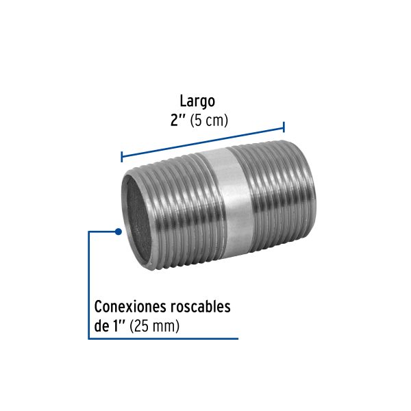 47531 - Niple de acero galvanizado 1' x 2', Foset