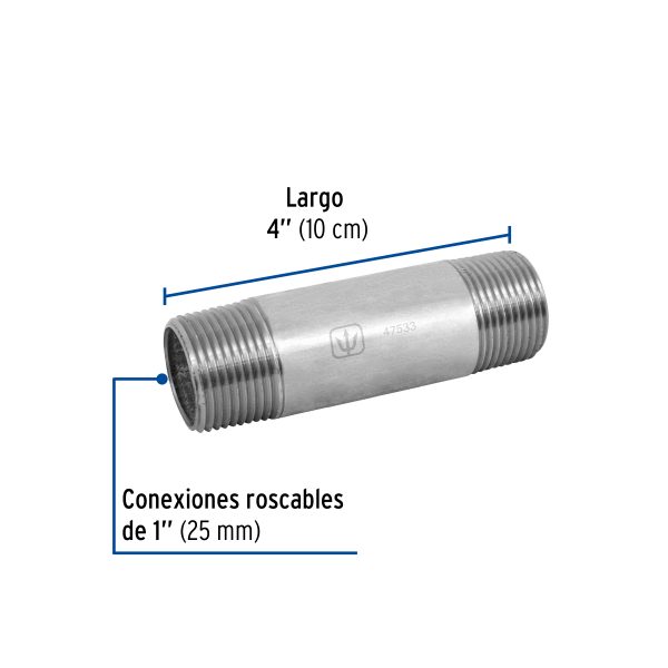 47533 - Niple de acero galvanizado 1' x 4', Foset