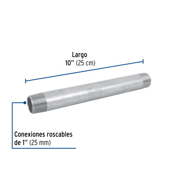 48826 - Niple de acero galvanizado 1 x 10', Foset