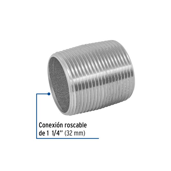 48789 - Niple de acero galvanizado 1-1/4' cuerda corrida, Foset