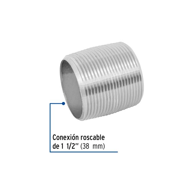 48790 - Niple de acero galvanizado 1-1/2' cuerda corrida, Foset