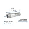 48176 - Niple de acero galvanizado 3/4' tipo botella, Foset
