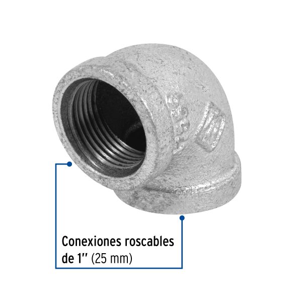 47559 - Codo 90° acero galvanizado de 1', Foset
