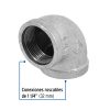 48749 - Codo 90° acero galvanizado de 1-1/4', Foset