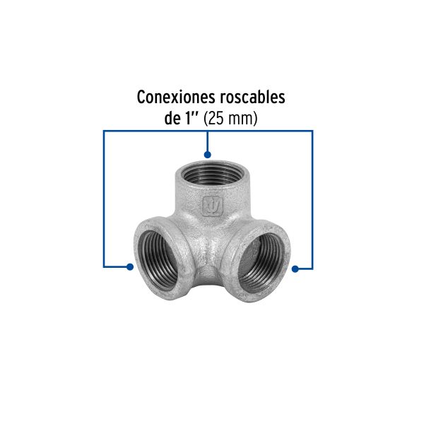 48742 - Codo rincón acero galvanizado de 1', Foset