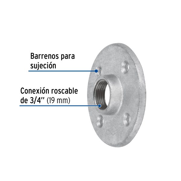 48738 - Brida de acero galvanizado de 3/4', Foset