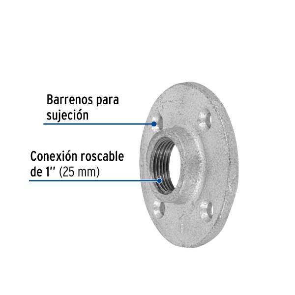 48739 - Brida de acero galvanizado de 1', Foset