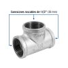 48756 - Tee sencilla 1-1/2' acero galvanizado, Foset