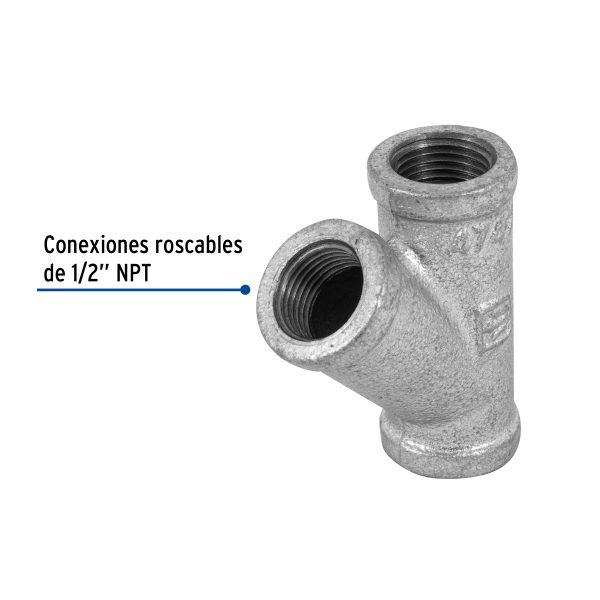 47473 - Yee sencilla 1/2' acero galvanizado, Foset