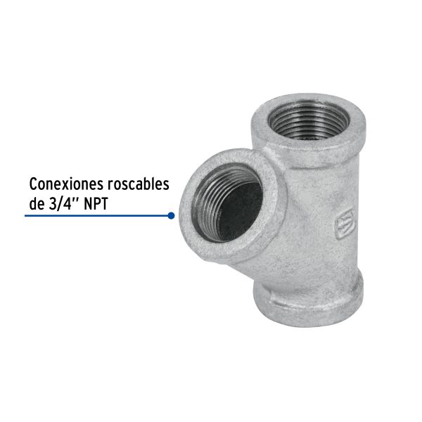 47474 - Yee sencilla 3/4' acero galvanizado, Foset