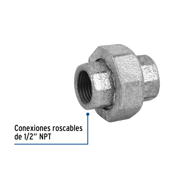 47479 - Tuerca unión 1/2' acero galvanizado, Foset
