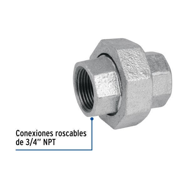 47480 - Tuerca unión 3/4' acero galvanizado, Foset
