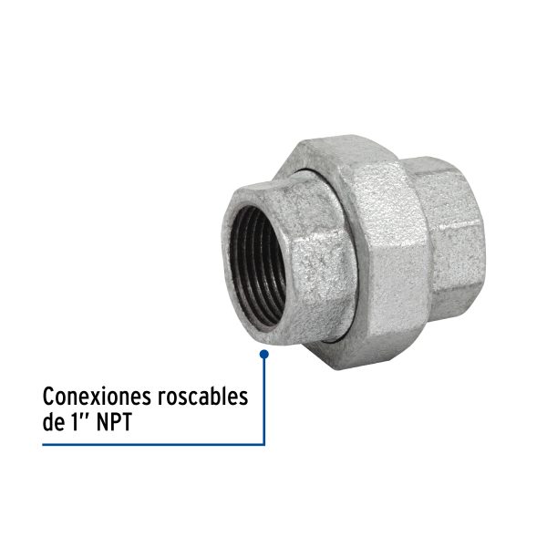 47481 - Tuerca unión 1' acero galvanizado, Foset