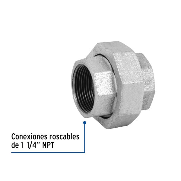 48771 - Tuerca unión 1-1/4' acero galvanizado, Foset