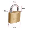 22526 - Candado de hierro color latón 20 mm, corto, caja, BASIC