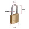 27069 - Candado de hierro color latón 25 mm, largo, caja, BASIC