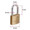 27070 - Candado de hierro color latón 30 mm, largo, caja, BASIC