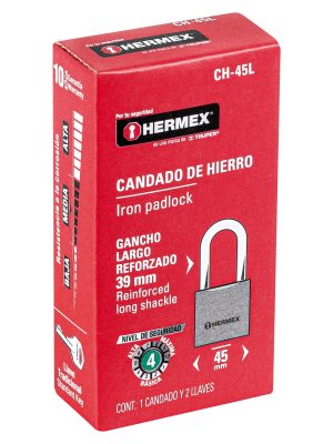 CH-45LE1.jpg 43324 - Candado de hierro 45 mm gancho largo en caja, HERMEX