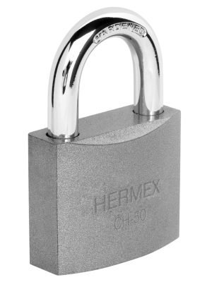 43317 - Candado de hierro 50 mm gancho corto en caja, HERMEX