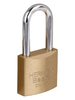 CHB-40PL.jpg 27076 - Candado de hierro color latón 40 mm, largo, blíster, BASIC