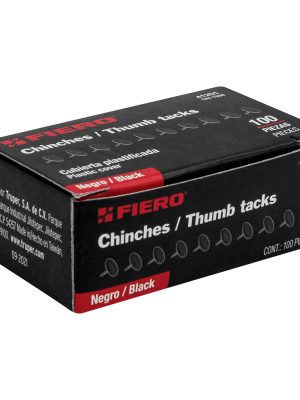 41251 - Caja con 100 chinches negras, Fiero