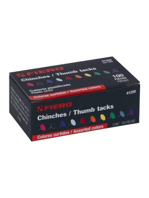 CHI-100XE1.jpg 41250 - Caja con 100 chinches en 10 colores surtidos, Fiero