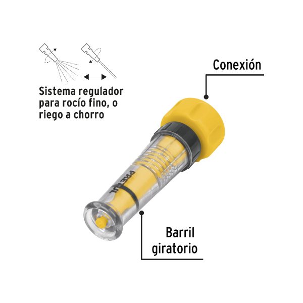 21140 - Chiflón 4' de plástico para manguera, Pretul