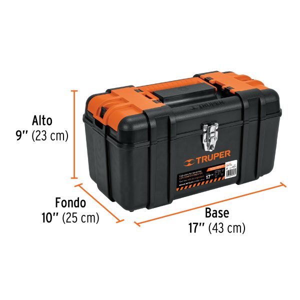 102434 - Caja para herramienta 17' c/compartimentos,broches metálicos