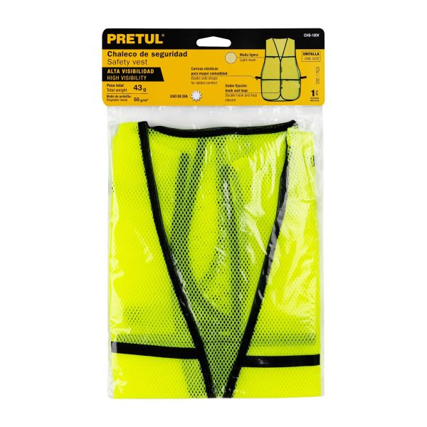 21024 - Chaleco de seguridad, uso de día, verde, Pretul