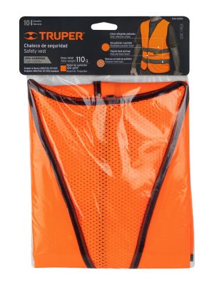 CHS-500NE1.jpg 14426 - Chaleco de seguridad naranja con cintas de alta visibilidad