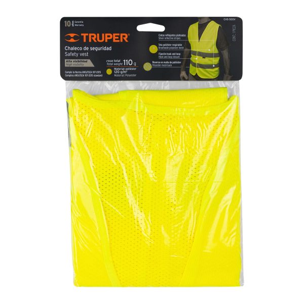 14425 - Chaleco de seguridad verde con cintas de alta visibilidad