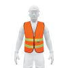 13473 - Chaleco de seguridad naranja alta visibilidad con cierre