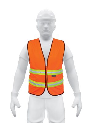 13473 - Chaleco de seguridad naranja alta visibilidad con cierre