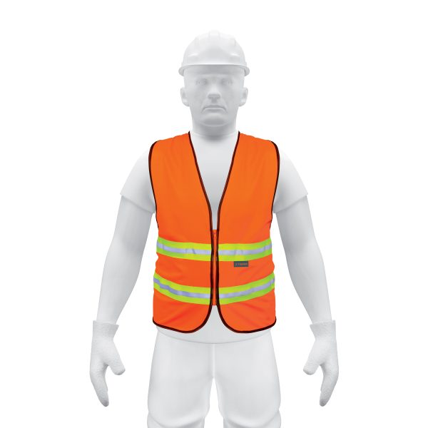13473 - Chaleco de seguridad naranja alta visibilidad con cierre