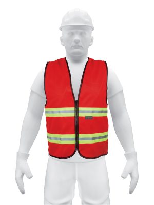 15417 - Chaleco de seguridad rojo alta visibilidad con cierre