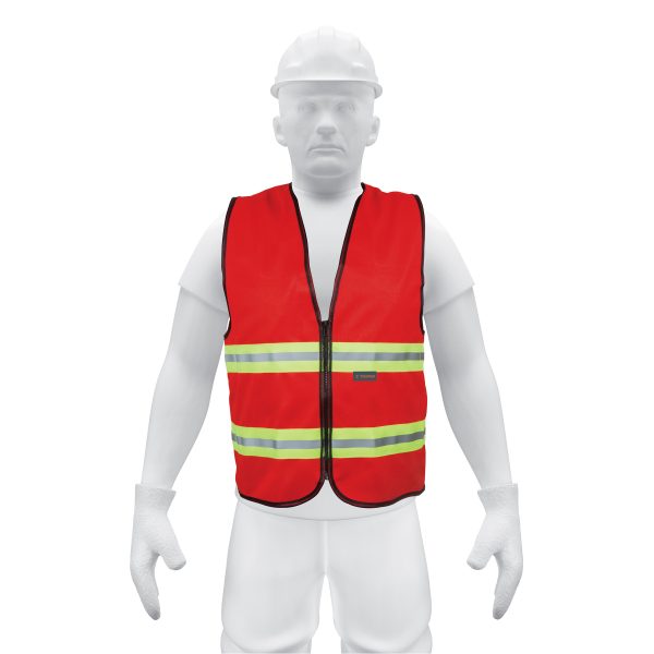 15417 - Chaleco de seguridad rojo alta visibilidad con cierre
